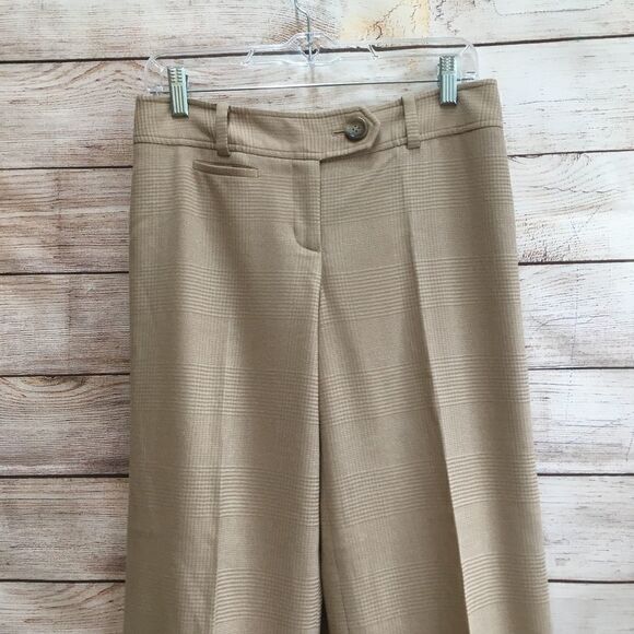 ANN‎ TAYLOR LINDSAY WIDE LEG CUFFED PANTS IN PLAID WOOL - Picture 2 of 8